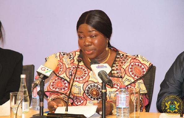Elizabeth Ofosu-Adjare, Minister of Trade, Agribusiness and Industry speaking at the event