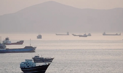 Ships and boats in the Strait of Hormuz on May 1, 2026 