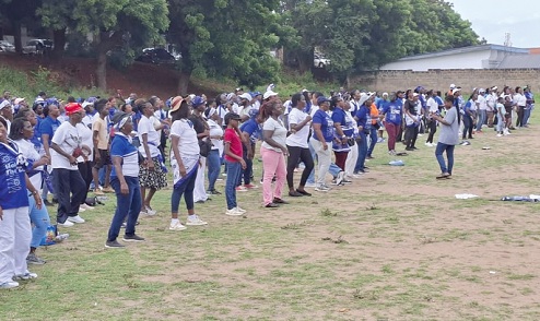 Some of the participants in the aerobics session