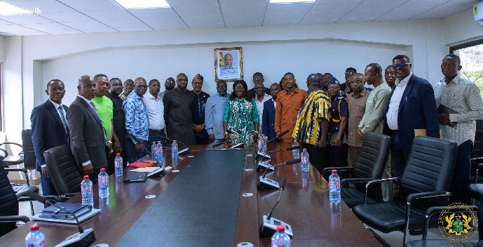 Mrs Elizabeth Ofosu-Adjare, Trade Minister with the stakeholders after the meeting