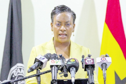 COP Lydia Yaako Donkor, Director-General of the Criminal Investigations Department of Police, addressing the media during the briefing  Picture: CALEB VANDERPUYE