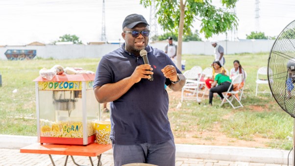 Vice Chancellor Professor Eric Opoku Mensah addressing participants during the maiden UniMAC Men in Aprons gathering.