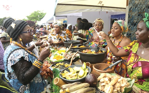 Ghanaian local dishes on display at the event