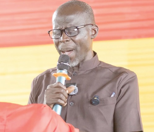 George Adane, Jaman North District Chief Executive, addressing the gathering