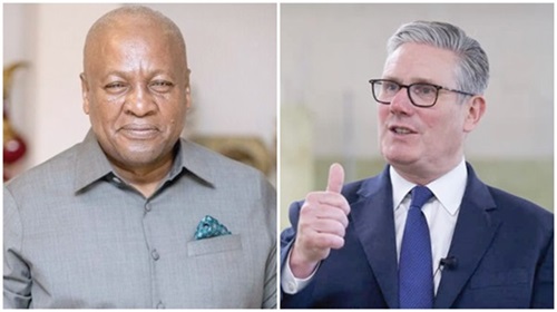 President John Dramani Mahama, Keir Starmer — Prime Minister, UK