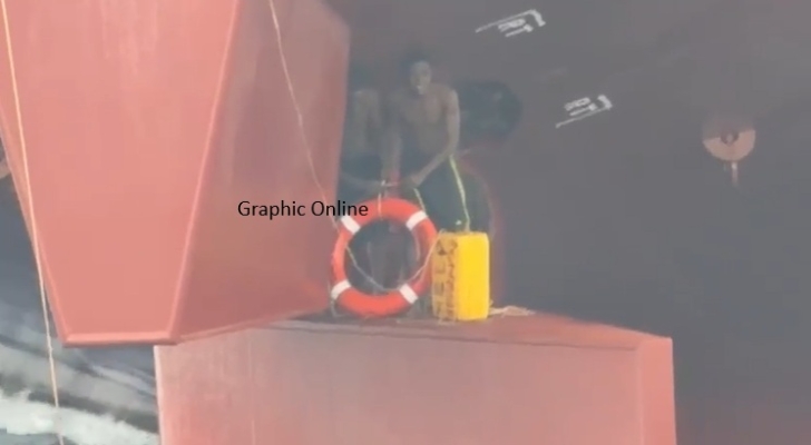 7 Ghanaian stowaways hiding in rudder trunk of Belgian Oil Tanker arrested off the coast of Tema