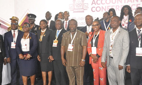 James Gunu (4th from left), Volta Regional Minister, with dignitaries and some members of ICAG