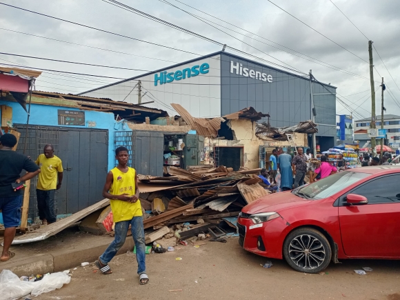 Ashaiman: Private developer demolishes traders properties to reclaim land