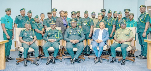 Faisal Disu (seated middle), acting Deputy Comptroller-General of the Ghana Immigration Service in charge of Command Post and Operations, with the immigration officers who attended the training