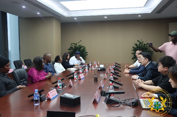 Mrs Elizabeth Ofosu-Agyare (2nd from left), Minister of Trade, Agribusiness and Industry speaking at the event