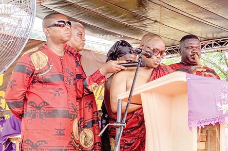 Some traditional leaders paying tribute to Togbega Osei Tutu VI