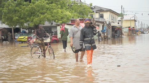 Floodwaters engulf sections of Odawna, leaving residents and road users stranded after hours of rainfall in the capital Floodwaters engulf sections of Odawna, leaving residents and road users stranded after hours of rainfall in the capital