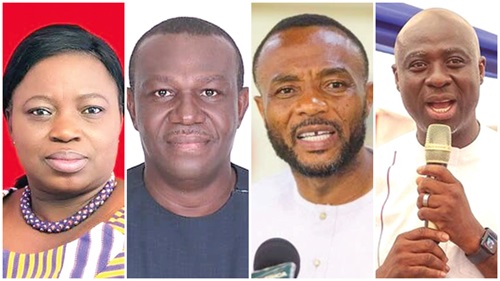 Lydia Lamisi Akanvariba — NDC MP, Tempane, Emmanuel Kwasi Bedzrah  — NDC MP, Ho West, Jerry Ahmed Shaib  —  NPP MP, Weija-Gbawe, Isaac Boamah-Nyarko  — NPP MP, Effia