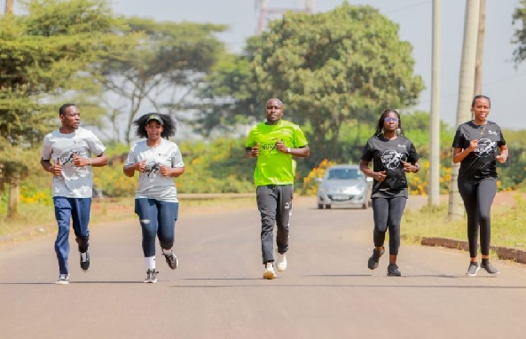   Peter Aowa (middle), AFN Founder and CEO alongside a coalition of organisations, athletes, youth groups, fitness communities and individual will participate in the event 