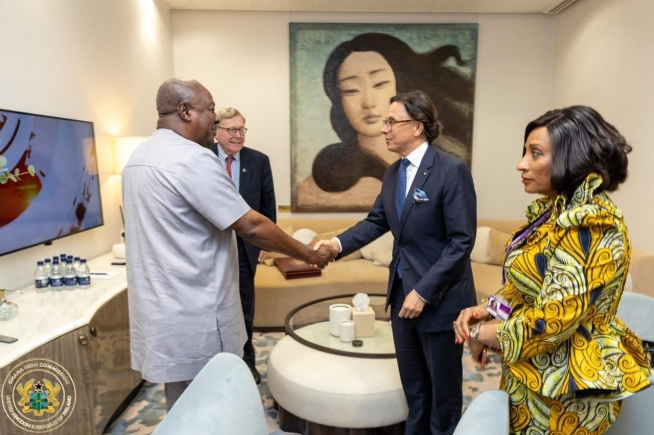 President Mahama arrives in London for royal audience with King Charles III