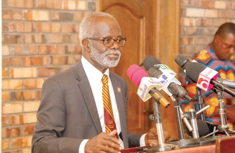 Papa Kwesi Nduom, Founder and President of Groupe Nduom, addressing the media in Accra . Picture: ELVIS NII NOI DOWUONA 