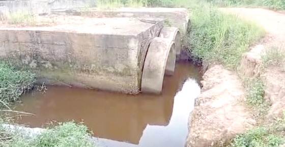 The uncompleted bridge at Assin Homaho