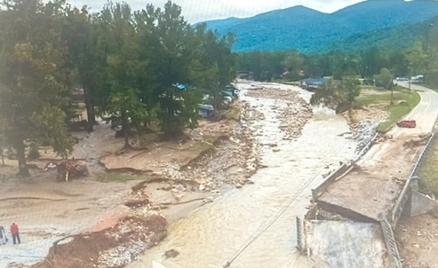 Hurricane Helene caused flooding on the North Fork Catawba River in North Cove, North Carolina  disconnecting communities and isolating them from already limited resources.
