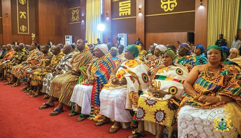 A section of Paramount Chiefs, queenmothers and traditional leaders from across the region 