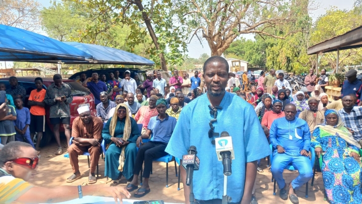 Ibrahim Mahama addressing the media