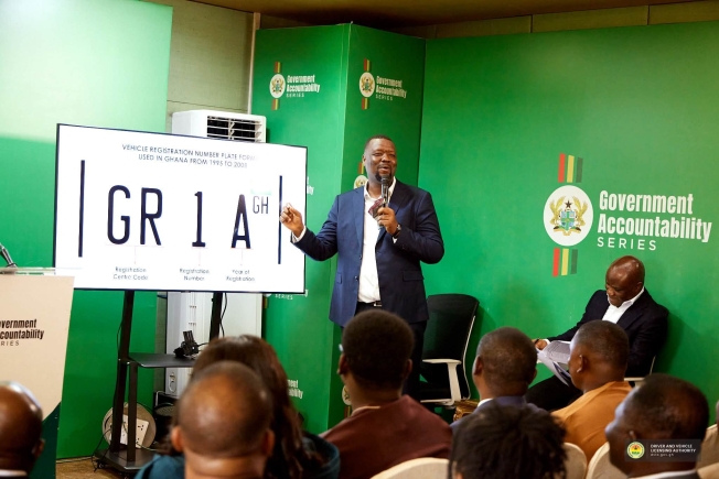 Julius Neequaye Kotey, CEO of DVLA, speaking at the Government Accountability Series