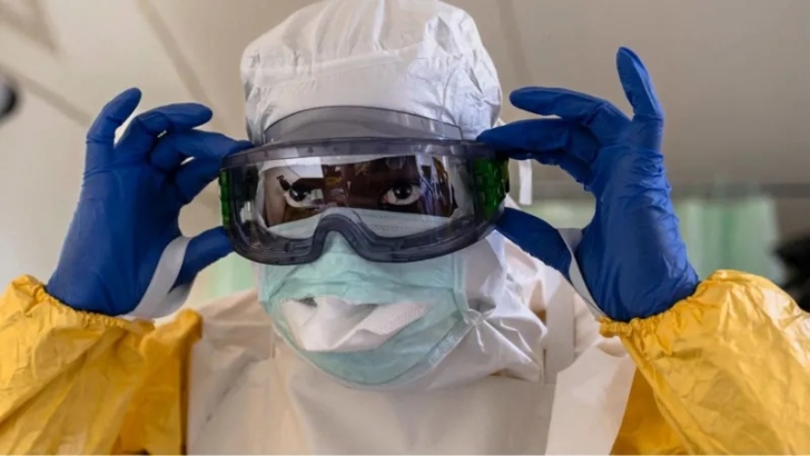 The Ebola virus spreads through contact with infected bodily fluids such as blood or vomit