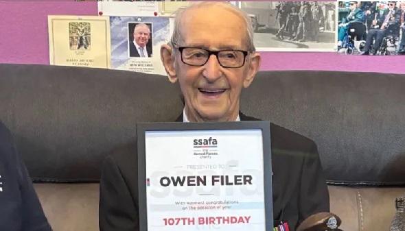  Owen Filer, oldest man in Wales turns 107 and puts health down to one meal and two words