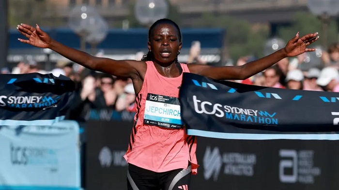 Peres Jepchirchir won the 2026 Sydney marathon by three minutes and 40 seconds