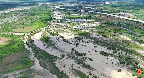 A view of flooded areas