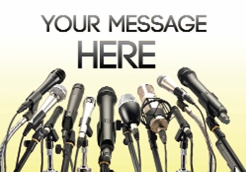 Microphones set for a press conference