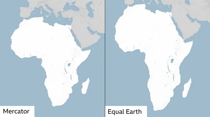 The Mercator projection is the map widely used across the globe but inaccurately depicts the sizes of countries and continents