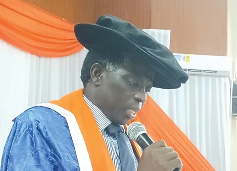 Prof. John Owusu, Vice-Chancellor of the Koforidua Technical University, addressing the graduates in Koforidua