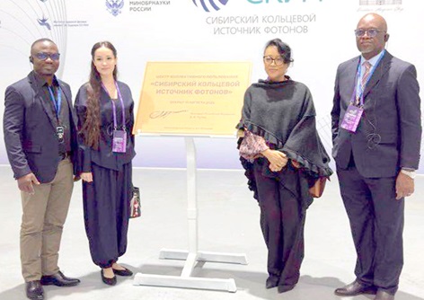 Polina Kvitnykh (2nd from left), Head of the Russian House of the Center for Public Diplomacy in Ghana, with Koma Steem Jehu Appiah (right), Ambassador of Ghana to Russia