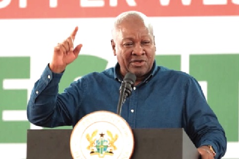President John Dramani Mahama addressing the Town Hall meeting in Wa