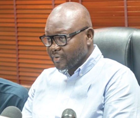 Francis Asenso-Boakye, the ranking member on Parliament’s Local Government and Rural Development Committee, addressing journalists