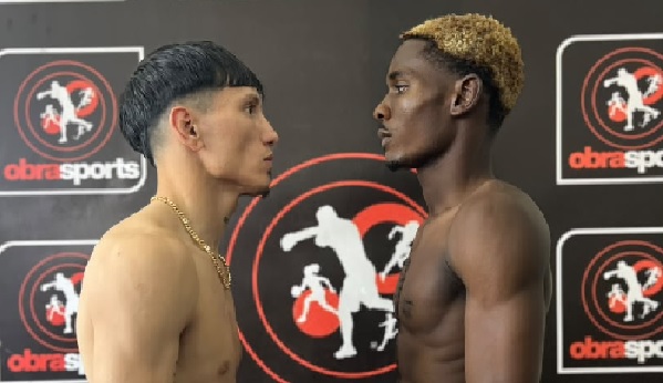 Allotey (right), Garcia on weight for WBA world title eliminator