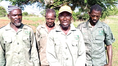 Albert Abaka (middle), YAP Supervisor for Zanlerigu zone, with other YAP personnel Albert Abaka (middle), YAP Supervisor for Zanlerigu zone, with other YAP personnel