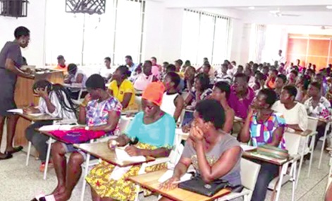 Students at a vacation class