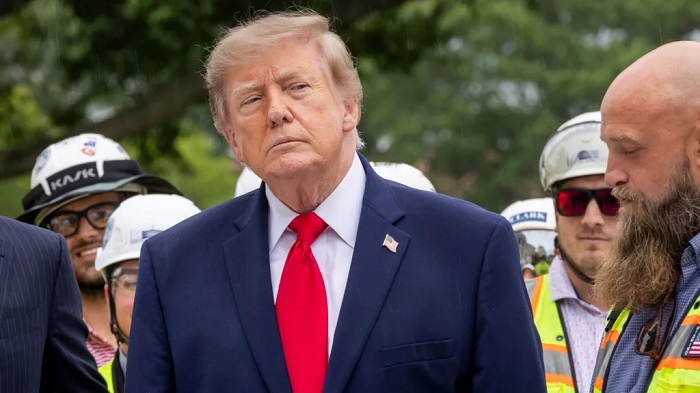 Trump's comments at a ribbon-cutting ceremony on Monday were streamed by the White House but were inaudible