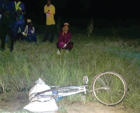 The bicycle that was left behind after the attack