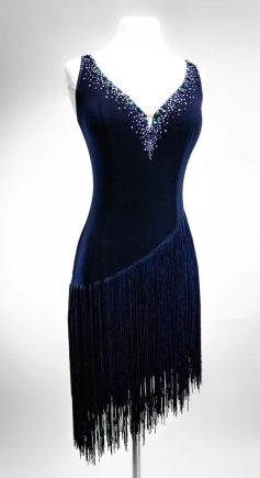 black fringe dress