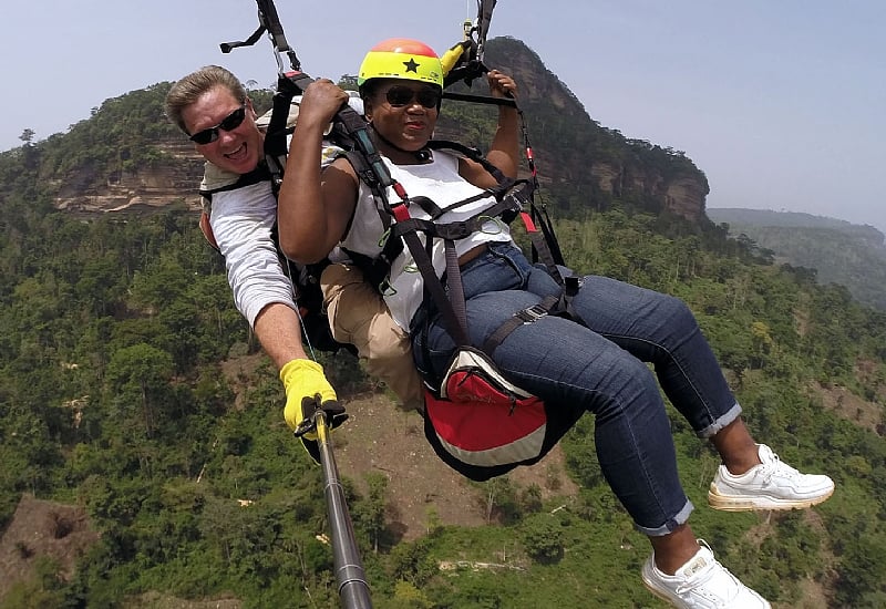 Paragliders at Kwahu