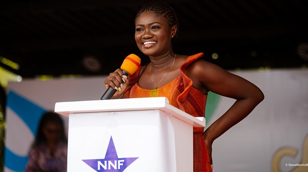 Akua Serwaa Amankwah, one of the authors, speaking at the launch 