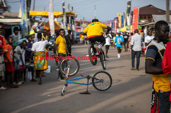 Bikers displayed their skills
