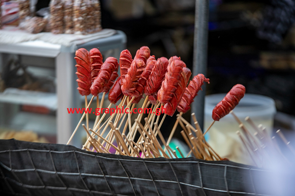 Kebabs were on display at various joints