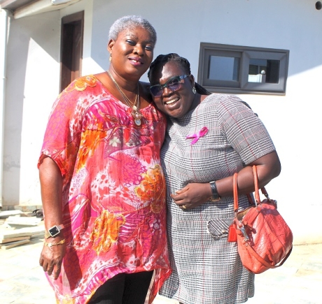 Auntie Ruth (right) interacting with Hadiza Nuhhu-Billa Quansah. Assistant Editor of The Mirror