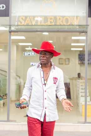 Nana Sarfo wearing one of his custom-made shirts
