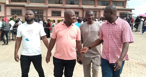 Francis Adomako (2nd left) Ashanti Regional Organiser of the NPP with some party delegates