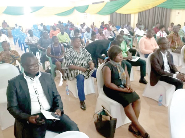 • Dr Bernard Ziem (inset), acting Ahafo Regional Health Director, delivering his address