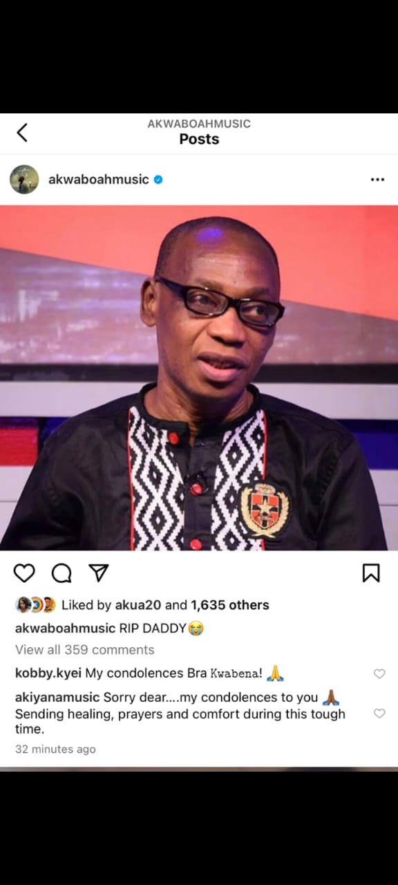 Akwaboah Snr is dead